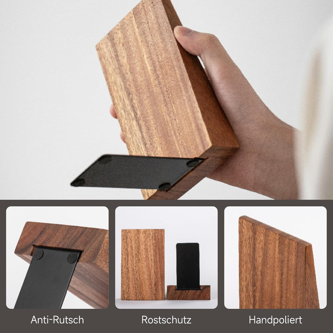 Muso Wood Buchstützen aus Holz Buchstütze Buchhalter für Regale Dekorative Bücherstützen Bookends (A