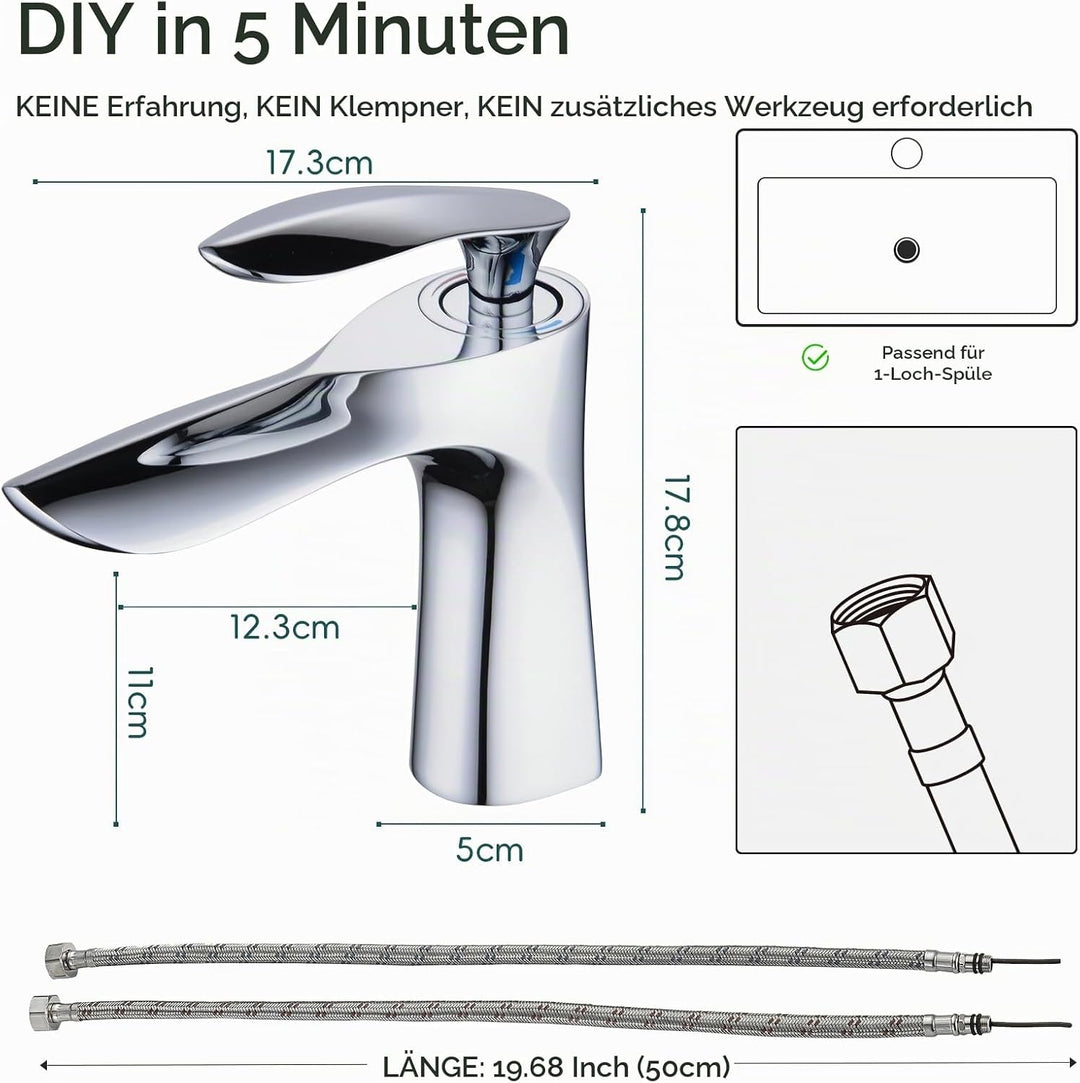 Waschbecken Wasserhahn Einhand Gebürstet Nickel Licht Violett Kupfer Ein Loch Mount Leekayer Chrom,