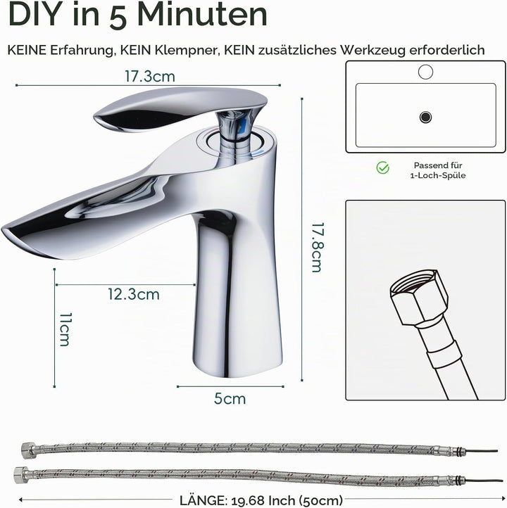 Waschbecken Wasserhahn Einhand Gebürstet Nickel Licht Violett Kupfer Ein Loch Mount Leekayer Chrom,