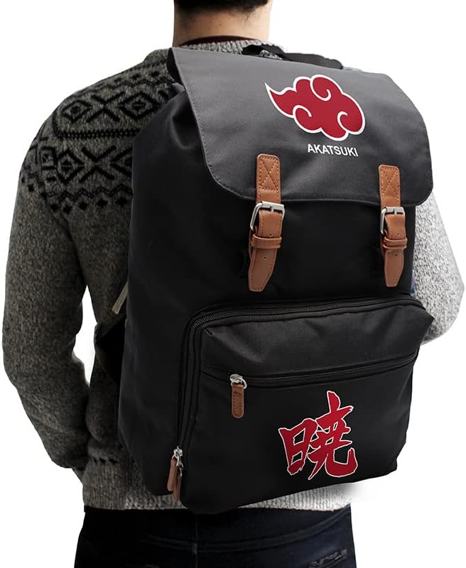 ABYstyle Naruto Shippuden Akatsuki Rucksack, XXL, 33 x 50 x 17 cm, Schwarz