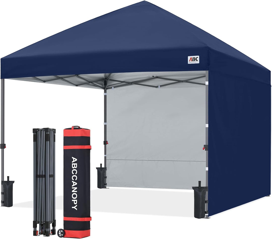 ABCCANOPY Faltpavillon UV50+ mit 2 Seitenwänden, Marine 300 cm | 500D Polyester,wasserdicht, 4 Sands