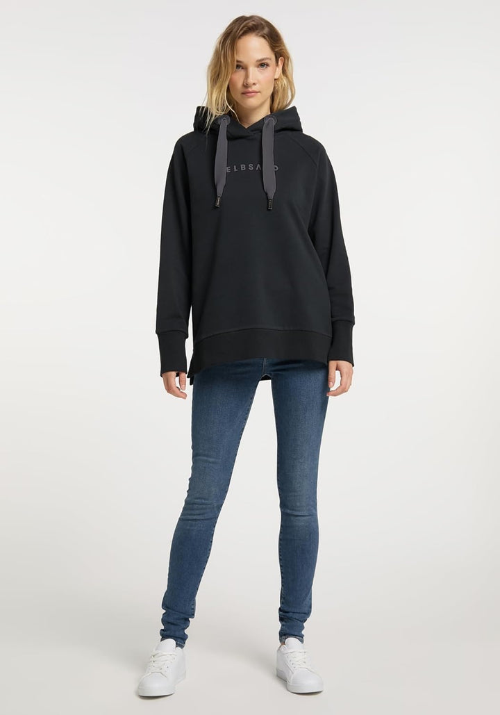 Elbsand Svana Damen Hoodie, Sweatshirt mit Kapuze, Rundhalsausschnitt Quartz XS, Quartz XS