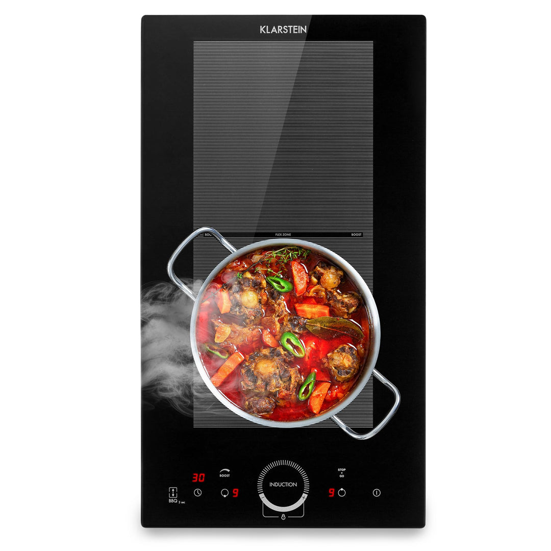 Klarstein Delicatessa Slim Domino Induktionskochfeld - autarke 2 Zonen Herdplatte Induktion, Indukti
