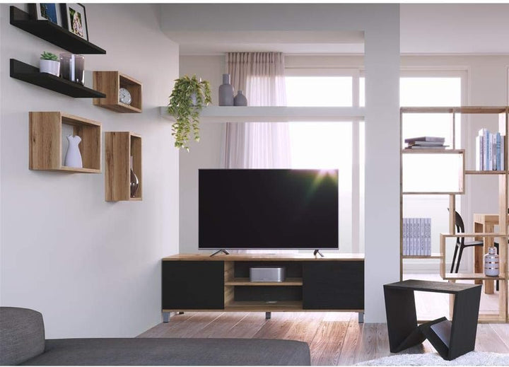 MOBILI FIVER, 3er-Set Giuditta rechteckige Würfelregale, Eiche, Made In Italy Set da 3 - Rettangolar