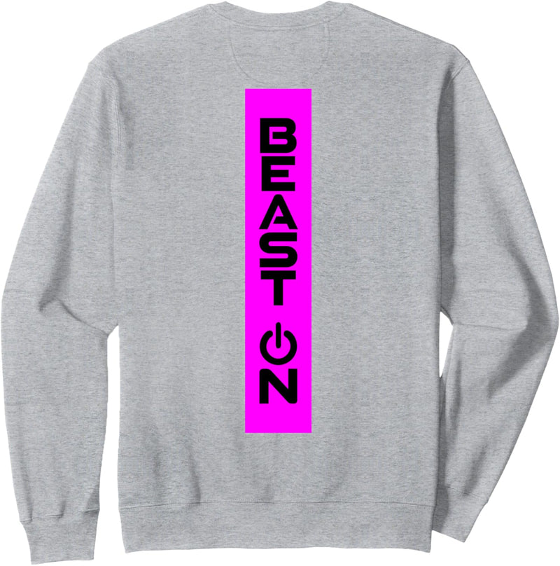 Beast ON Rücken Motiv Fitness Gym Motivation pinke Farbe Sweatshirt