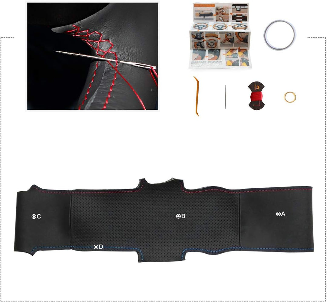 Mewant Lenkradhülle aus Mikrofaser-Leder für BMW 3er E46 E46/5er 2004-2005/5er E39 2002-2003 / M3 20