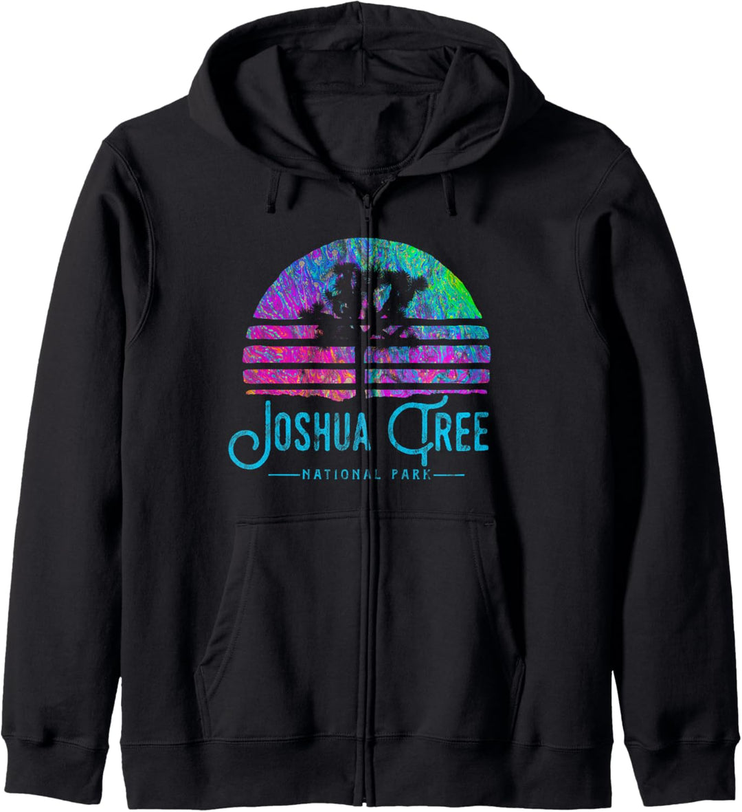 Psychedelic Joshua Tree National Park Retro Road Trip Kapuzenjacke