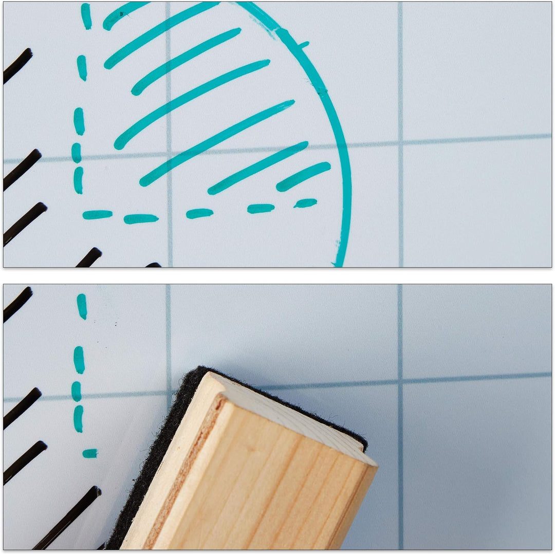 Relaxdays Whiteboard, mit Raster 5x5 cm, Magnettafel abwischbar, magnetisch, Stiftablage, Magnetwand
