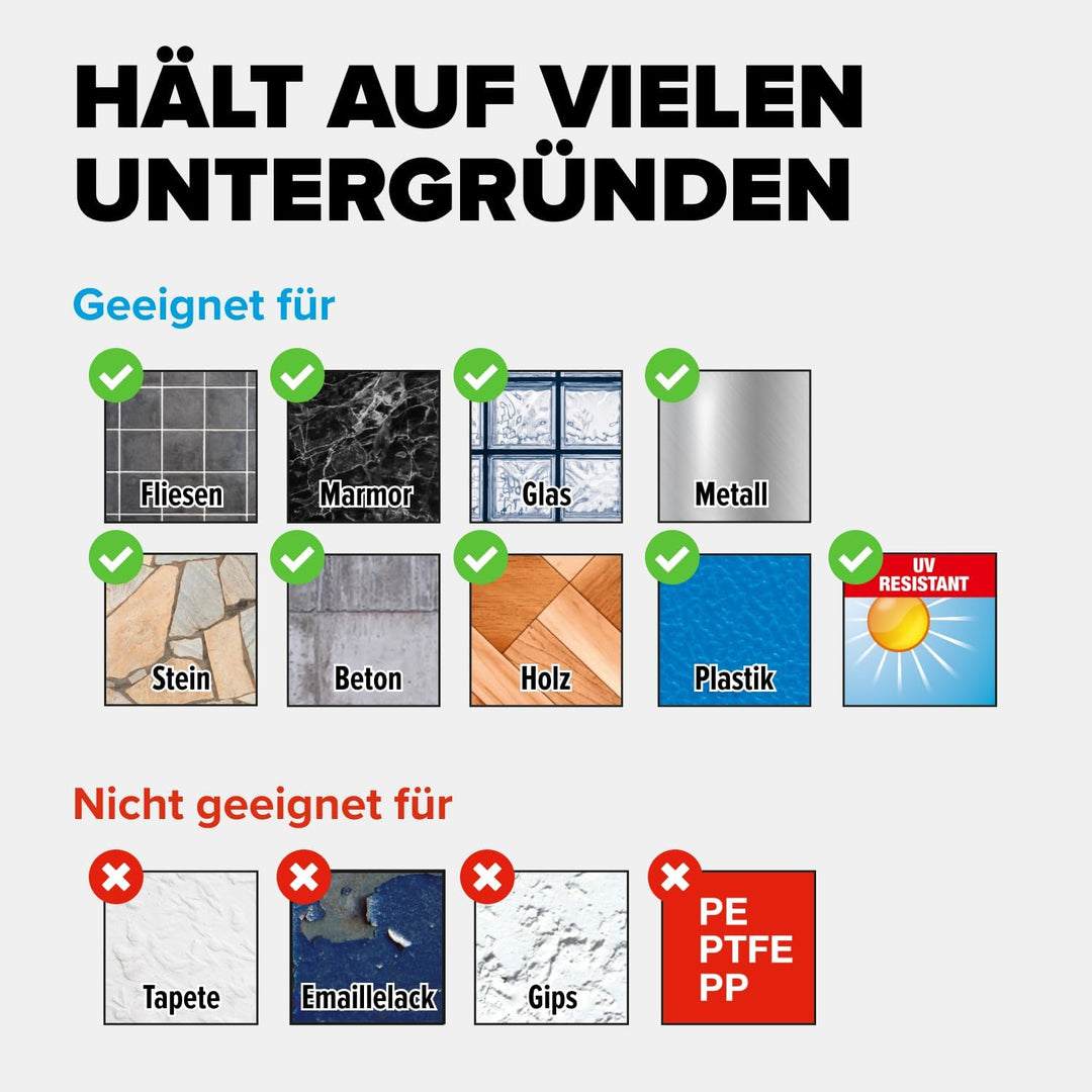 tesa ELEGAANT Handtuchstange, verchromt - Badetuchhalter zur Wandbefestigung ohne Bohren, inkl. Kleb