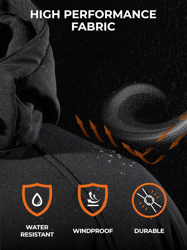 ORORO Beheizbare Jacke Herren mit Powerbank, Beheizte Jacke Herren Heizjacke Bis zu 10 Stunden Wärme