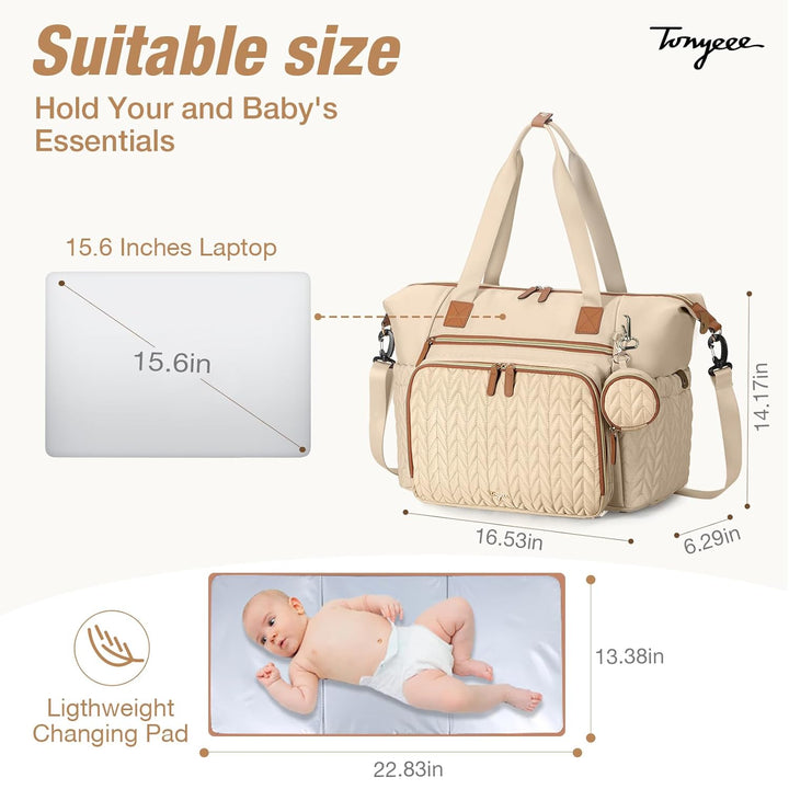 Wickeltasche mit Schnullertasche und Wickelunterlage, Wickelrucksack Multifunktions-Babytasche für G
