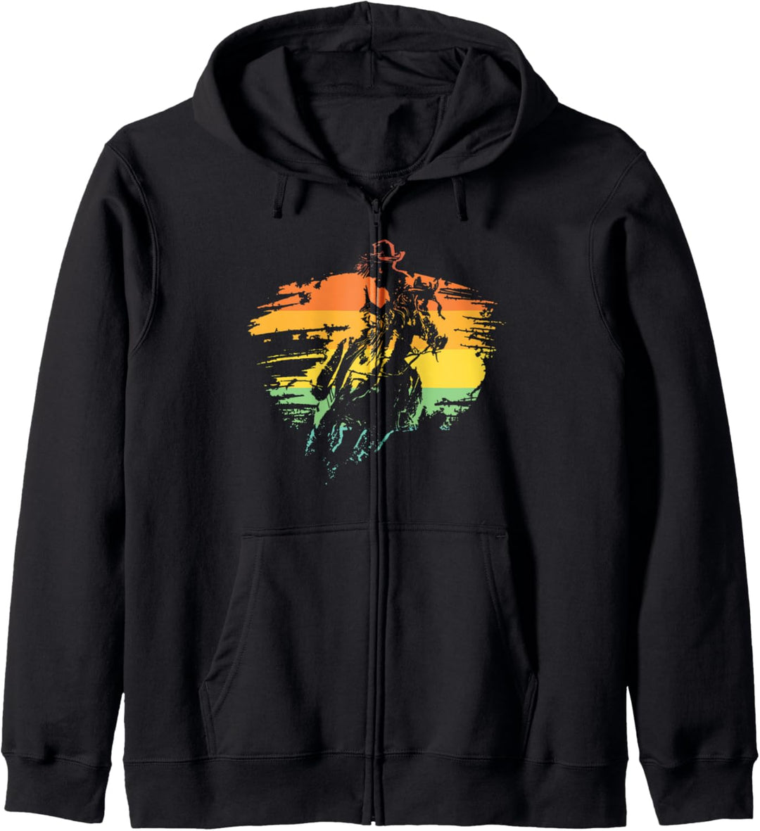 Bull American Riding Bucking Cowboy Western Vintage Kapuzenjacke