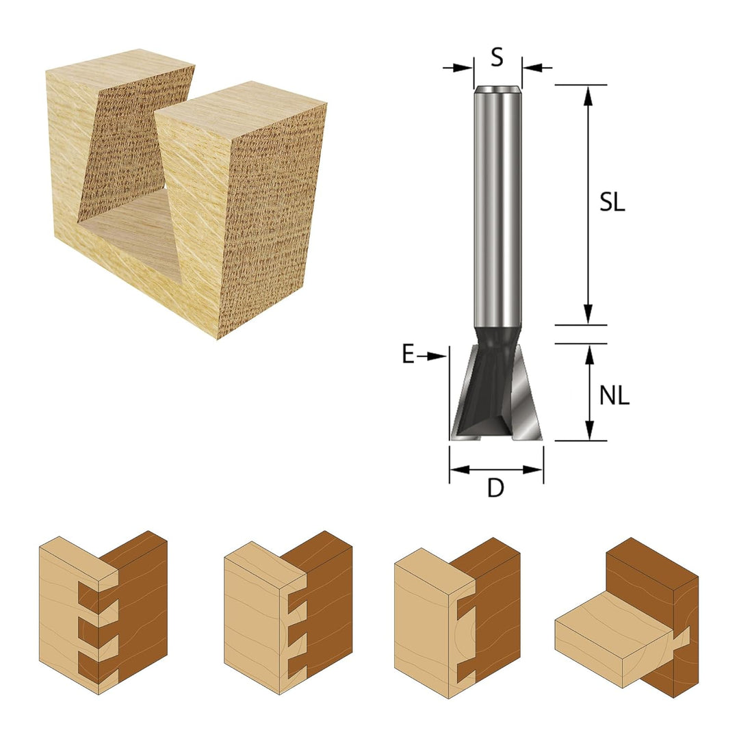 ENT 15964 Gratfräser HW, Schaft (S) 8 mm, Durchmesser (D) 12,7 mm, NL 12,7 mm, E 14°, SL 32 mm, ohne