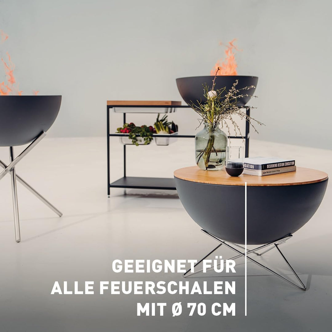 höfats - Bowl 70 Auflagebrett - Macht die Bowl 70 Feuerschale zum Beistelltisch - rutschsicher und w