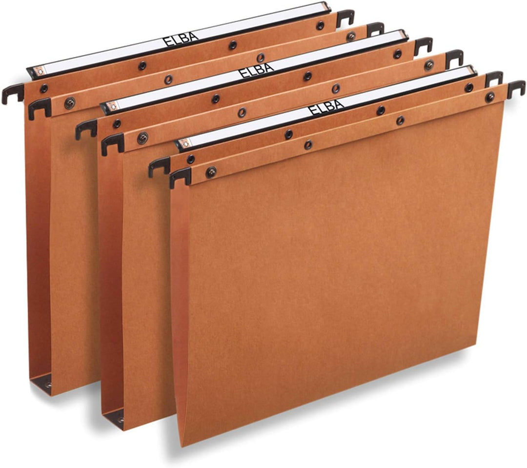 ELBA Hängetaschen AZO Ultimate, 25er Pack, DIN A4, 100 Blatt, orange V-Boden orange, V-Boden orange