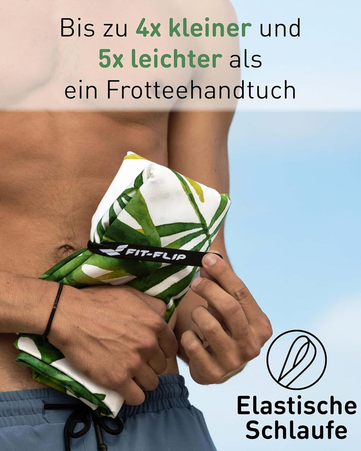 Fit-Flip Strandtuch XXL aus Mikrofaser - leicht und schnelltrocknend - 100% recyceltes Strandhandtuc