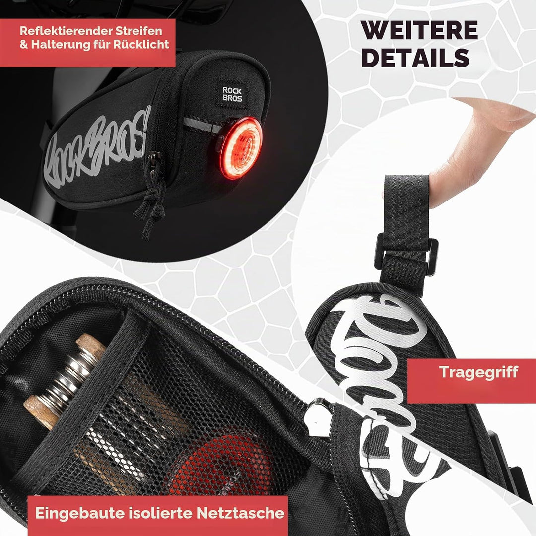 ROCKBROS Fahrrad Satteltasche Tragbare Satteltasche für Rennräder Mountainbikes Gravelbike und Faltr