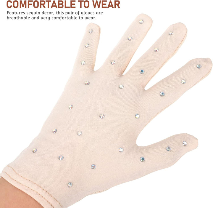 BESPORTBLE 1 Paar Eiskunstlauf-Handschuhe Mit Kristallen -Wettkampfhandschuhe Glitzernde Strassverzi