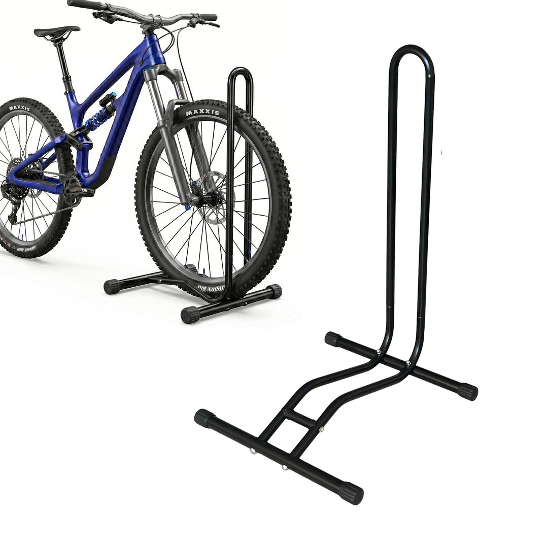 Relaxdays Fahrradständer, 29 Zoll, Reifenbreite bis 6,5 cm, Vorder- &amp; Hinterrad, Boden, 1 Fahrrad, R