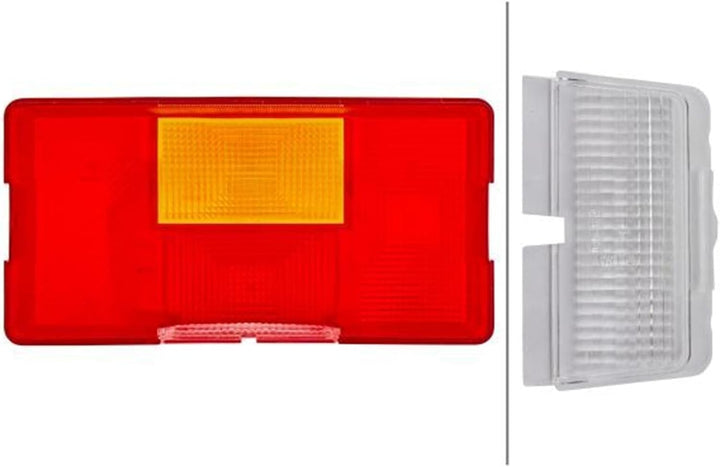 HELLA - Heckleuchte - Glühlampe - 12/24V - Anbau - Lichtscheibenfarbe: rot/gelb - Stecker: Flachstec