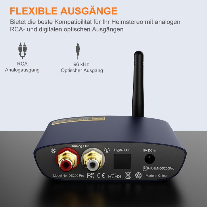 1Mii HiFi Bluetooth 5.3 Musikempfänger für Heimstereoanlage mit LDAC, Bluetooth Audio Adapter mit Au