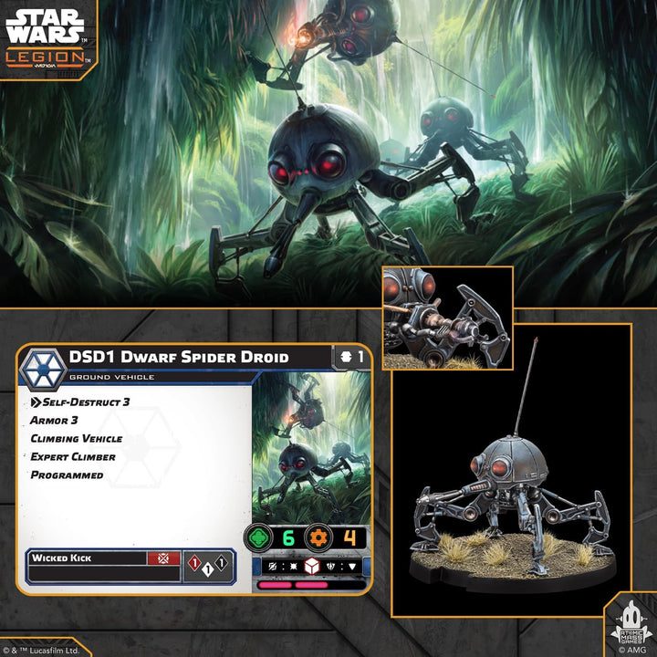 Asmodee, Star Wars: Legion – DSD1 Dwarf Spider Droid (ZSD1-Zwergspinnendroide), DE-Version, Tabletop