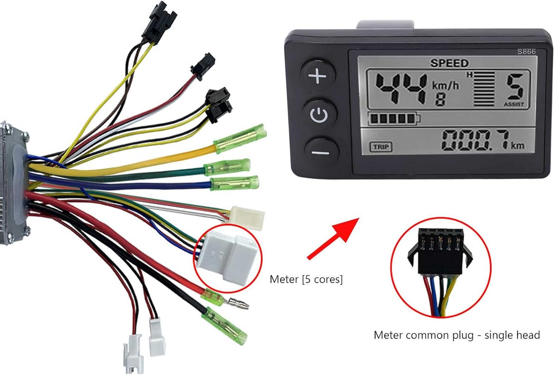 BuyWeek Brushless Motor Controller Kit, 36V/48V 500W/750W Brushless Motor Controller mit 866 LCD Dis