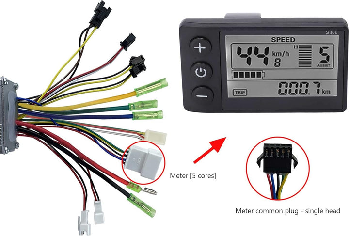 BuyWeek Brushless Motor Controller Kit, 36V/48V 500W/750W Brushless Motor Controller mit 866 LCD Dis