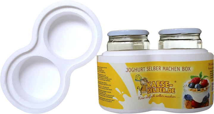 Joghurtbox Joghurtbereiter ohne Strom 2X 0,5 Liter Glas, Joghurt selber