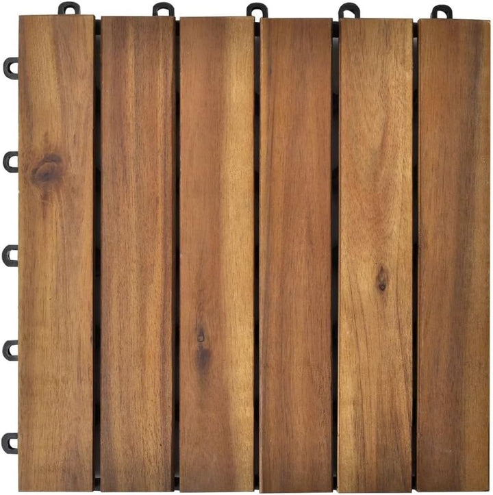 Festnight Akazienhartholz Terrassendielen Terrassenplatten 30x30 cm 20er Spar Set für Dunkelbraun in