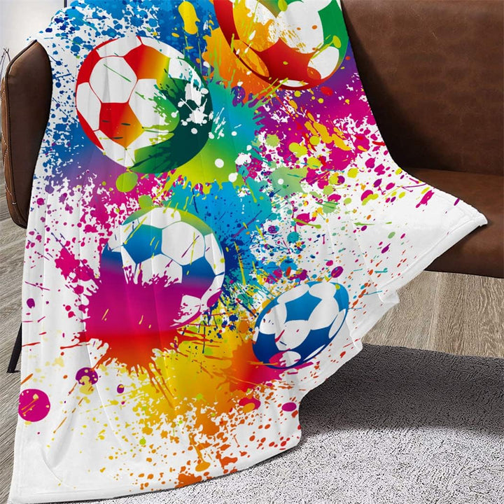 Goodbath Fussball Decke, Bunte Fussball Fleece Wurf Decke für Couch Sofa Bett Home Office,200 x 150