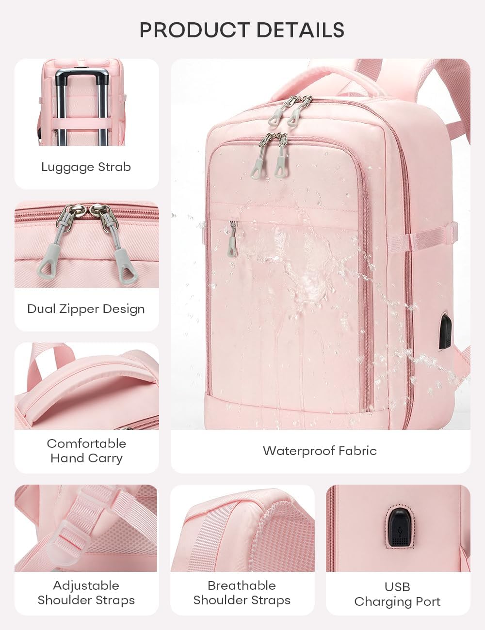 BAGZY 40x30x15cm Handgepäck Rucksack für British Airways jet2 Air France Reiserucksack Flugzeug 14 Z