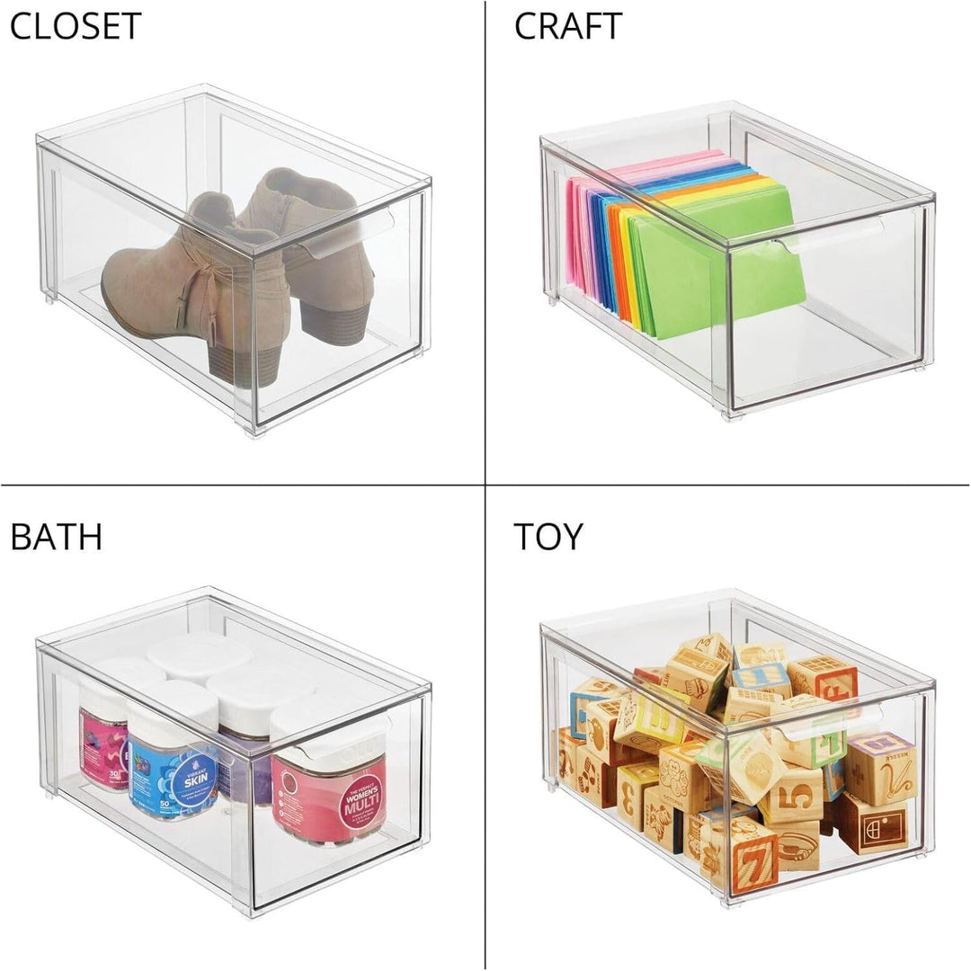 mDesign Schubladenbox – Stapelbox aus Kunststoff für Küchen- und Kühlschrank – Küchen Organizer für