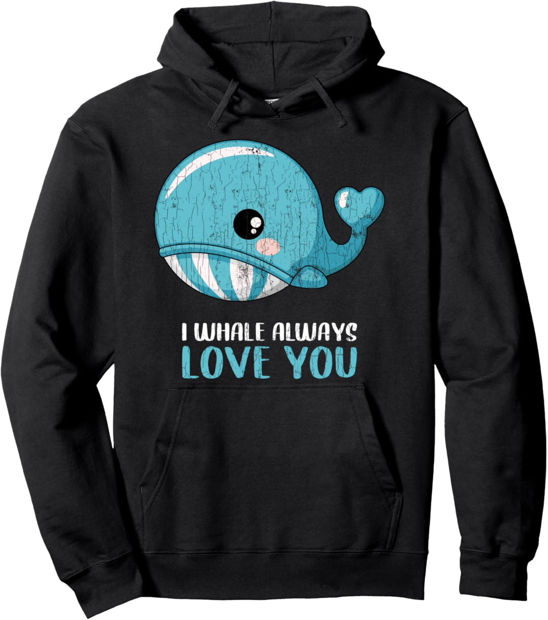 Lustiges Niedliche Wale Design für Ihn Ihr Valentinstag Pullover Hoodie