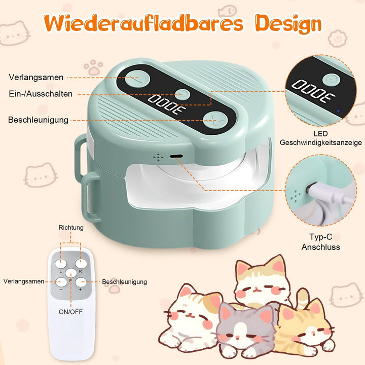 Interaktives Katzenspielzeug, Katzenlaufband Katzenspielzeug Elektrisch mit Fernbedienung, 4 Geschwi