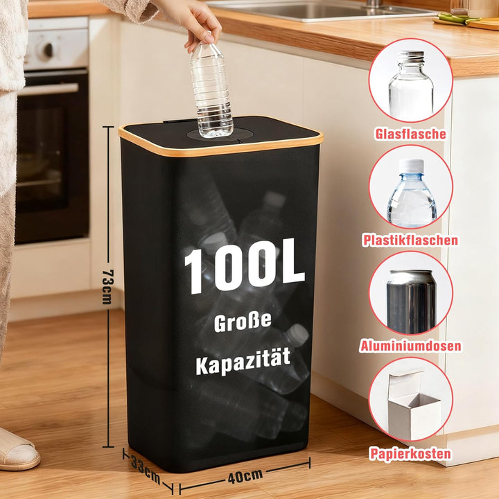 Pfandflaschen SammelbehäLter 100l, Flaschensammler Leergut Mit 2 Wiederverwendbaren Innentaschen (Sc