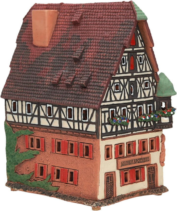 Midene Keramik Aroma Lichthaus, Teellichthalter, Künstlerisches Miniatur, Marien Apotheke in Rothenb