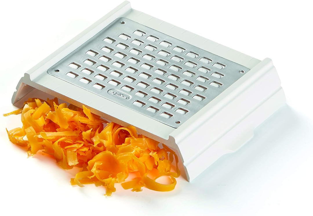 Zyliss E900027 4 in 1 Gemüsehobel, Kunststoff/Edelstahl, weiss/Rot, Mit 4 Schneide und Reibeiensätze