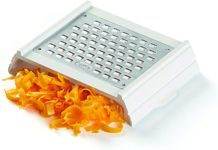 Zyliss E900027 4 in 1 Gemüsehobel, Kunststoff/Edelstahl, weiss/Rot, Mit 4 Schneide und Reibeiensätze
