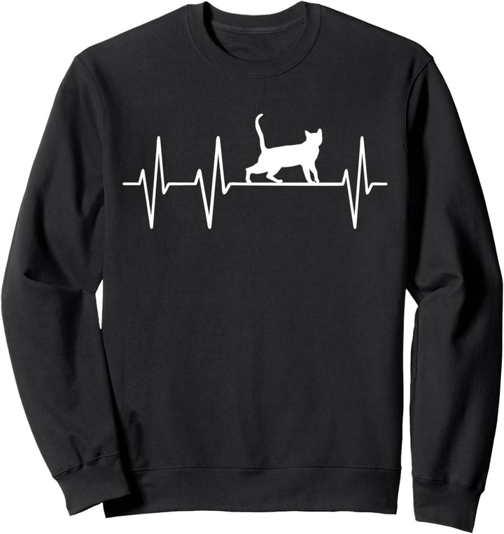 Kater Katze Kätzchen Heartbeat Herzschlag Katzen Outfit Sweatshirt