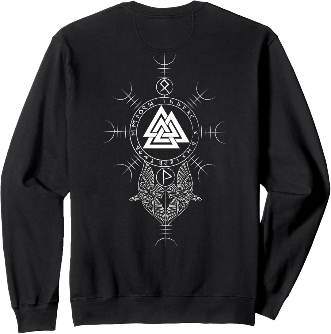 Classic Wikinger Symbole - Valknut - Aegishjalmur (on back) Sweatshirt