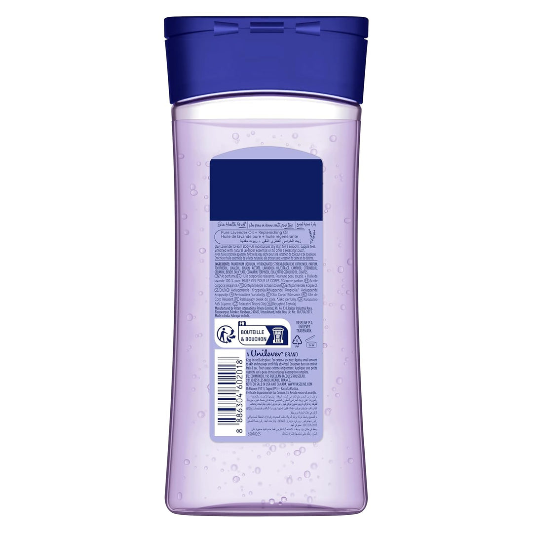 Vaseline Intensive Care Lavender Dream für geschmeidige Haut – Entspannendes Körpergel-Öl mit 100% r