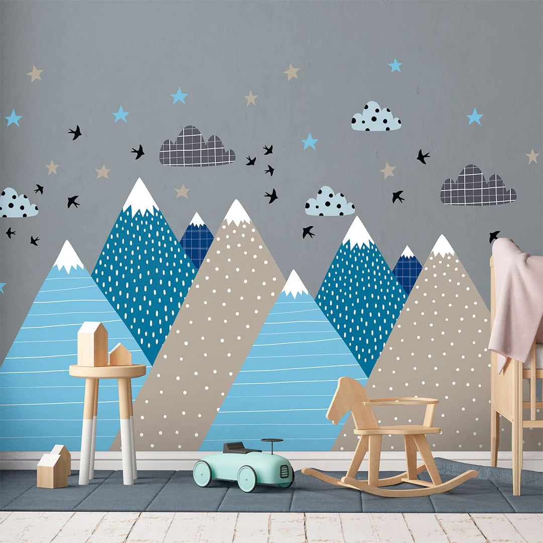 Wandsticker Kinder Deko Babyzimmer Wandsticker Kinder Wandsticker skandinavische Berge Lynka H80 x L