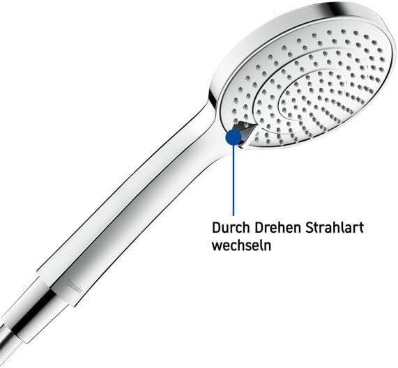 Duravit Universal Duschkopf, Duschbrause mit 3 Strahlarten (Rain, Intense Rain, Soft Rain), Handbrau