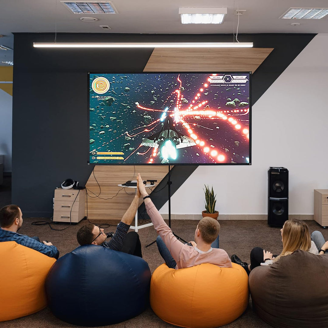CCLIFE Klappbar Beamer Leinwand mit Stativ Inklusiv Montagematerial 80/90 / 100 Zoll Projektionslein
