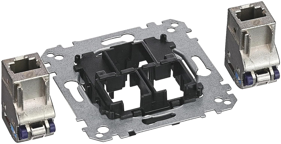 Schneider Electric Merten MEG4576-0022 Tragplatte 2-fach mit Anschlussmodul - Actassi RJ45 Cat6A STP