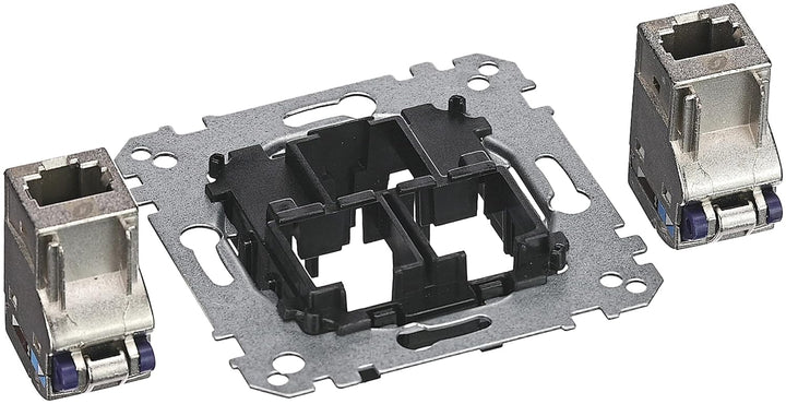 Schneider Electric Merten MEG4576-0022 Tragplatte 2-fach mit Anschlussmodul - Actassi RJ45 Cat6A STP