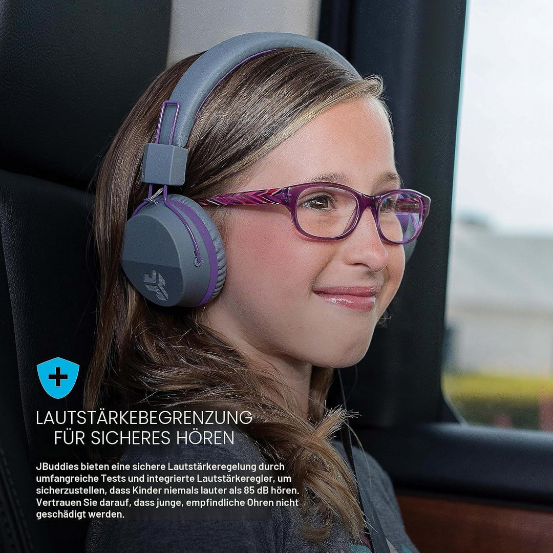 JLab JBuddies Children's Bluetooth Headphones, Wireless, Over Ear Children's Headphones with Microph