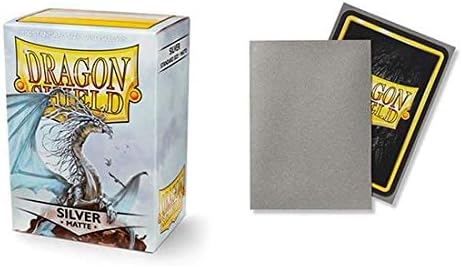 10 Packungen Dragon Shield Matt Silber Standardgrösse 100 ct Kartenhüllen Display Case, silber