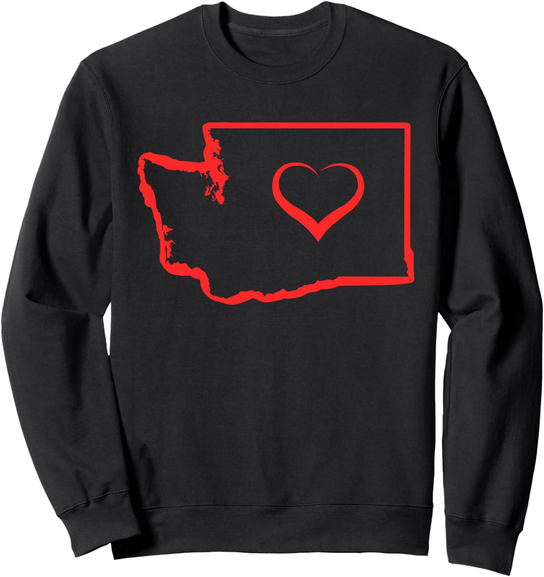 Heimatstaat Washington I Love Washington Heart Sweatshirt